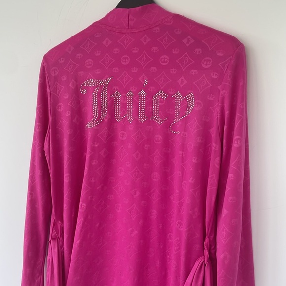 Juicy Couture Pink Robe Blinged Out Back Size Small - Picture 4 of 16